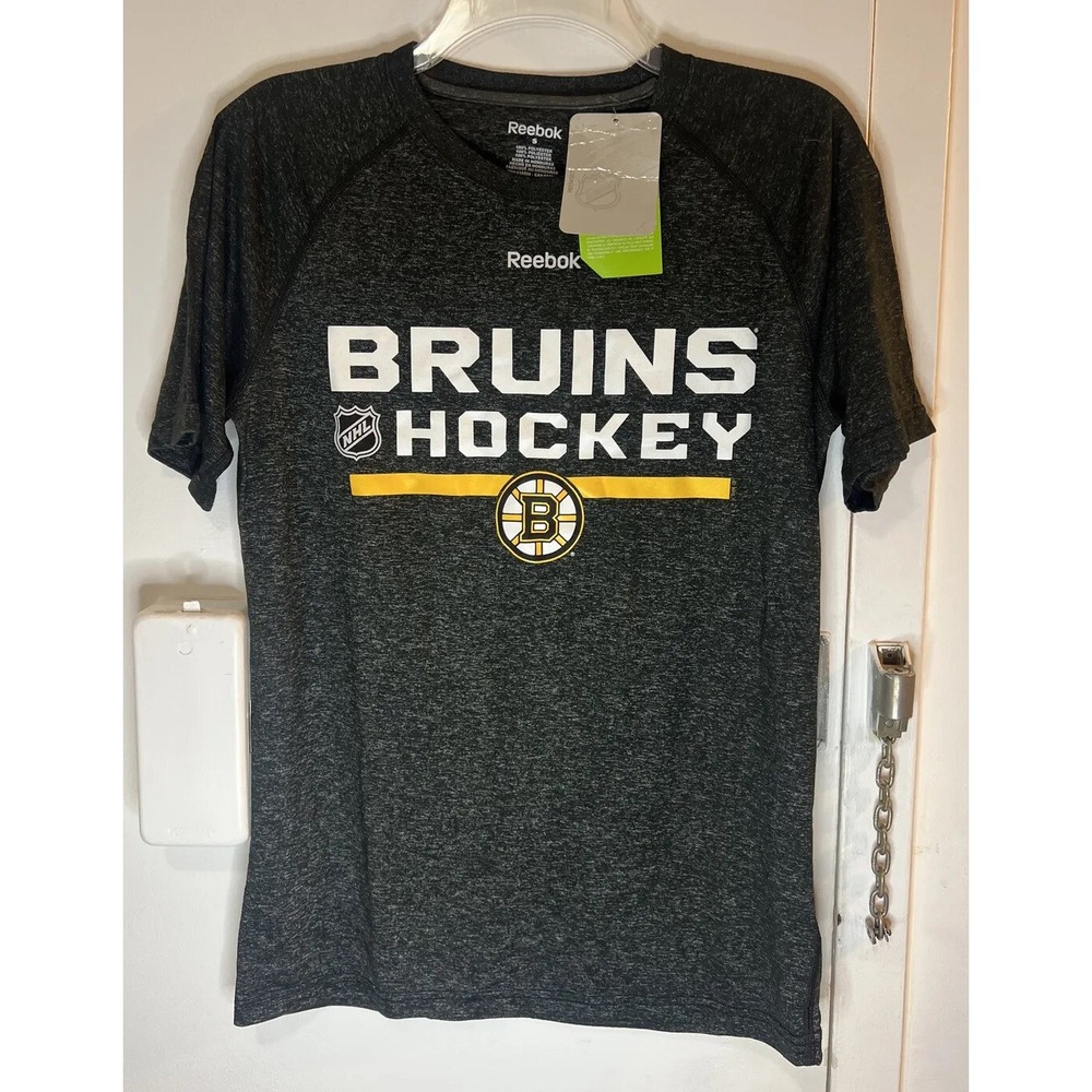 Boston Bruins Reebok NHL Center Ice Collection Play Dry T Shirt Sz S Hockey Fan